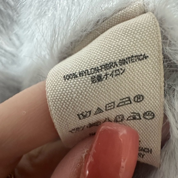 FREE PEOPLE Faux Fur Cardi Sweater Cardigan Silver XS $148 NWOT - Picture 5 of 5